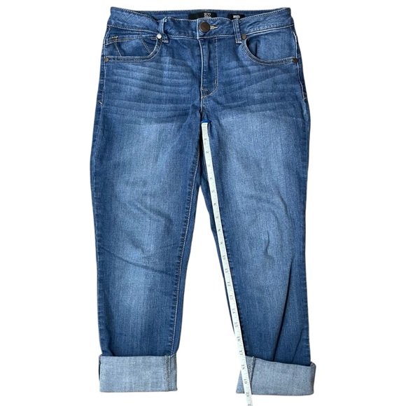 1822 Denim‎ Cropped Blue Boyfriend Jeans Rolled Hem Coastal Vacation Summer - Picture 5 of 8